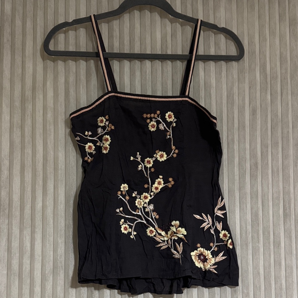 French Connection grey embroidered Floral Camisole